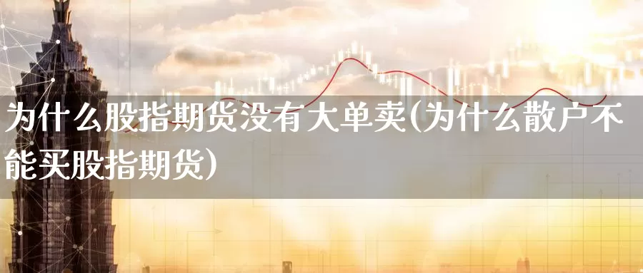 为什么股指期货没有大单卖(为什么散户不能买股指期货)_https://www.zhuotongtaye.com_期货百科_第1张