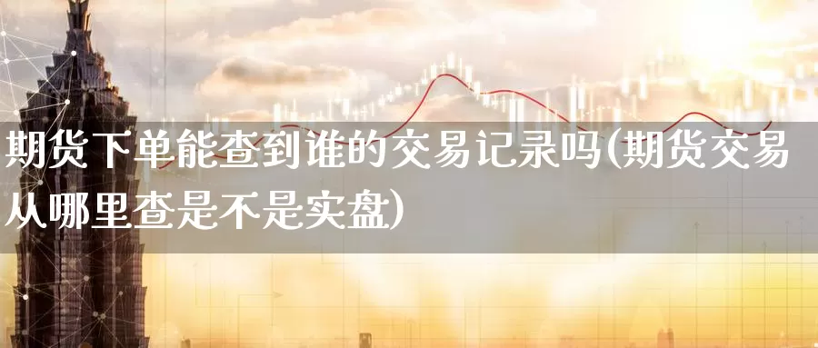 期货下单能查到谁的交易记录吗(期货交易从哪里查是不是实盘)_https://www.zhuotongtaye.com_期货平台_第1张